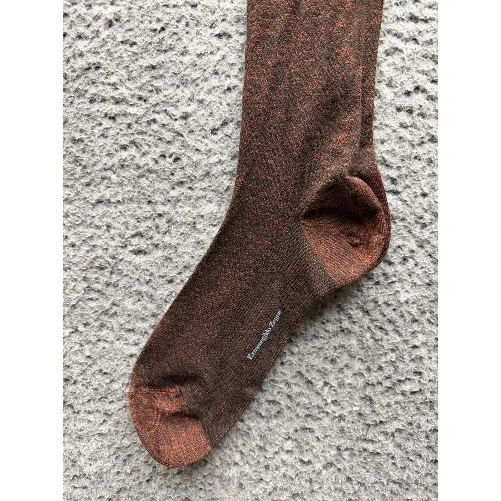 NWT Ermenegildo Zegna Flawless Knee Socks Dark Chocolate One Size Unisex